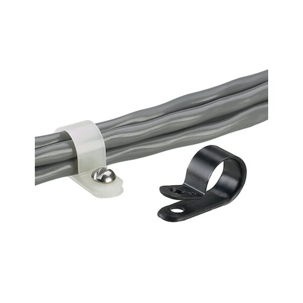 Panduit Cable Clamp, Nylon 6/6, 0.38 in Bundle Dia., Black, 0.77 in L, 1000 PK CCH38-S10-M0 - main